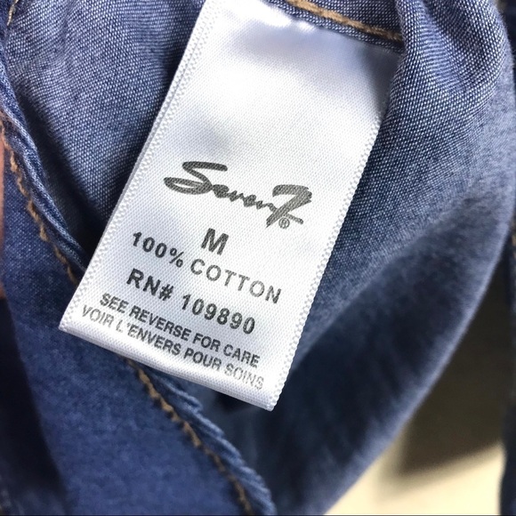 Seven7 Studded Luxe Western Snap Button Shirt M - Picture 7 of 10